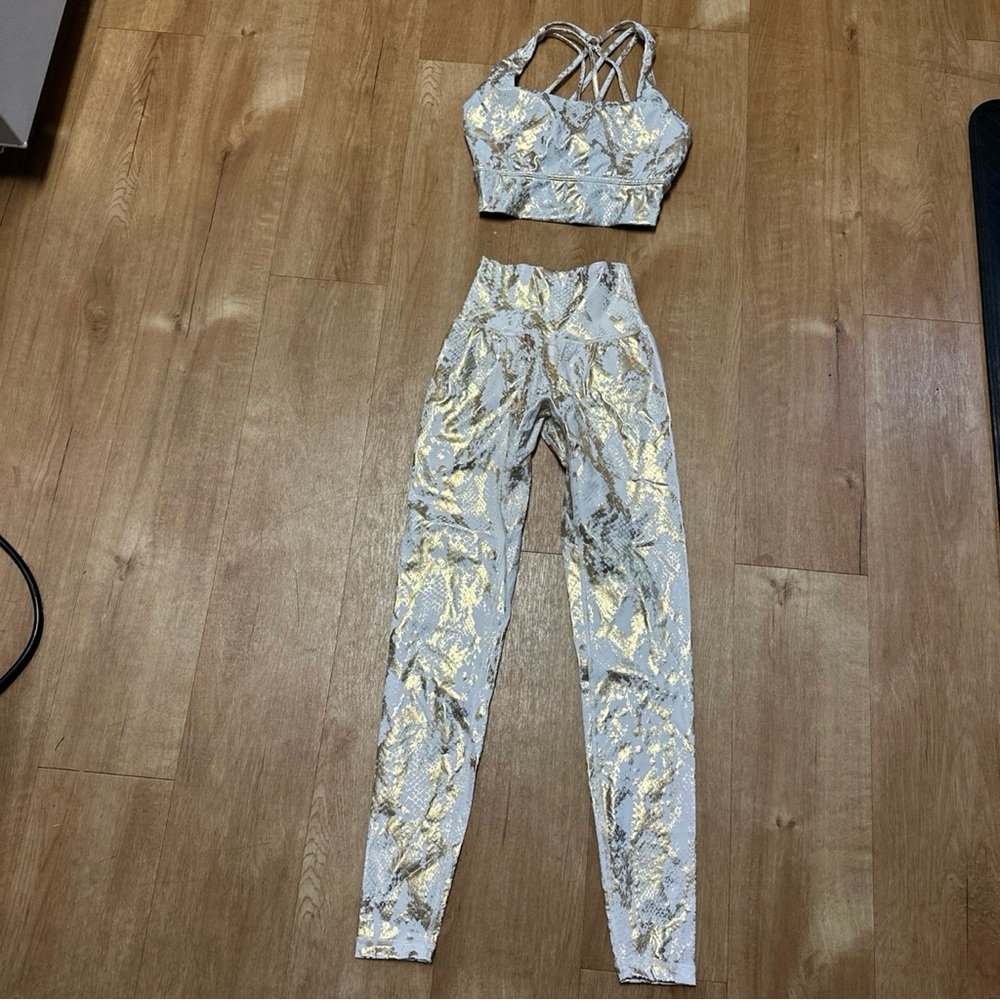 Buff Bunny V2 Viper Gold Snake Print Leggings & Bra XS